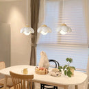 GobekUsa Cream Flower Pendant Light: Modern Nordic Styling Chandelier for Bedroom & Living Room