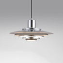 Art Deco White and Silver Aluminum Pendant Light