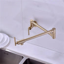 GobekUsa Brushed Gold Kitchen Pot Filler Faucet Wall Mount Single Cold Foldable Spout
