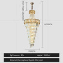GobekUsa Elegant Crystal Chandelier for Duplex Spiral Staircase and Living Room