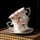 GobekUsa Lace Edge Ceramic Tea Cup & Saucer Set for Dining & Coffee Table