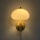 GobekUsa Cream Mushroom Glass Wall Light: Bauhaus LED Bedroom Aisle Wall Light