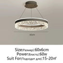 GobekUsa Crystal Rings LED Chandelier Black&White Frame