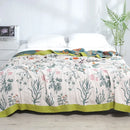 GobekUsa 100% Cotton Gauze Summer Blanket - Soft Floral Throws for Sofa and Bed