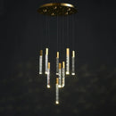 GobekUsa Gold Crystal LED Chandelier for Modern Loft Living Room Staircase