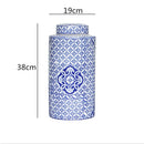 GobekUsa Chinese Retro Ceramics Golden Vase with Cover for Home Décor and Organization