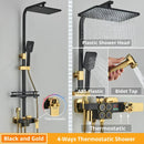 GobekUsa Digital Display Thermostatic Shower Faucet Set with Rain Shower Head