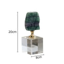 GobekUsa Crystal Base Ornaments: Agate/Fluorite Artwork, Modern Crafts Room Decor