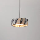 Black Natural Stone Round Pendant Light