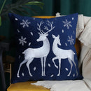 GobekUsa Christmas Elk Embroidered Cushion Cover | Gold & Silver Stamped Holiday Decor