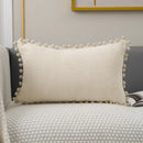 GobekUsa Beige Pompom Decorative Pillow Cover Set - Premium Quality Home Sofa Decor