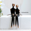 GobekUsa Elegant Resin Couple Sculptures: Modern Art Statues for Desk Decor & Anniversary Gift