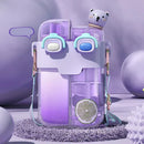 GobekUsa Double-Bin Sippy Cup | Kids Cartoon Water Bottle with Adjustable Strap