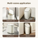 GobekUsa Light Luxury Bathroom Trash Can with Lid for Kitchen, Living Room - Waterproof Narrow Waste Bin