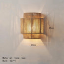 GobekUsa Hemp Rope Wall Lights: Creative E27 Bulb Sconce for Bedroom, Foyer, Hotel Atmosphere