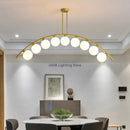 GobekUsa Gold Glass Ball LED Chandelier for Modern Minimal Decor in Kitchen, Bedroom