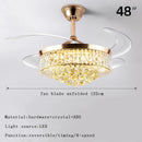 GobekUsa Crystal Chandelier Ceiling Fan with Dimmable LED Lighting and Remote Control