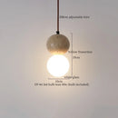 GobekUsa LED Pendant Lamp Yellow Travertine Wood Nordic Minimalism Hanging Light