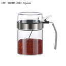 GobekUsa Glass Seasoning Pot with PP Lid Kitchen Supplies