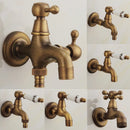 GobekUsa Antique Brass Dragon Carved Outdoor Washing Machine Faucet Cold Tap