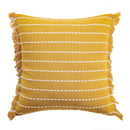 GobekUsa Geometric Tufted Cushion Cover with Crochet Tassels - Nordic Yellow Striped Pillow Cover