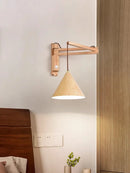 GobekUsa Japanese Style Wind Wall Lamp, Retractable Foldable Bedside Lamp