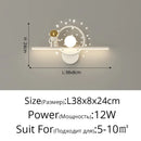 GobekUsa Astronaut Moon Wall Lamp for Children's Bedroom with Simple Modern Design