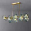 GobekUsa Blue Queen Crystal Glass LED Ceiling Chandelier - Elegant Lighting Fixture for Living Room