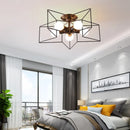GobekUsa Creative Star LED Ceiling Chandelier - Brushed Antique Gold Living Bedroom Lamp