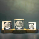GobekUsa 3D Moon Solar Galaxy Crystal Glass Cube Night Light Desktop Decor