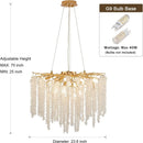 GobekUsa Crystal Tassel Chandelier: Elegant Dining Room Pendant Light Fixtures
