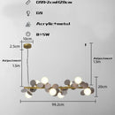 GobekUsa Gold Metal G9 LED Pendant Chandelier with Acrylic Flower Decor