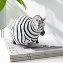 GobekUsa Cute Fat Zebra Resin Animal Figurine Sculpture Desktop Art Decoration