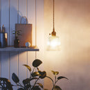 Vintage Nordic Striped Glass Pendant Light