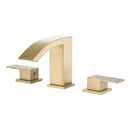 GobekUsa Gold Black Waterfall Bathroom Basin Faucet 3 Hole Hot Cold Water Tap