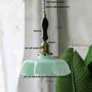 GobekUsa Green Flower Glass Pendant Light - Modern Kitchen Bar Restaurant Hanging Lamp