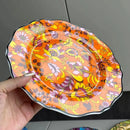 GobekUsa Jungle Flower Bone China Dining Plates Set - Kitchen Tableware Dinnerware