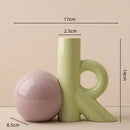 GobekUsa Cartoon Abstract Ceramic Vase with Cut-out Letter Design