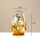 GobekUsa Gradients Black Glass Vase Terrarium Pot Bowl Desktop Organization Blooms Pots