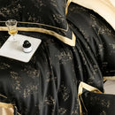 GobekUsa Luxe Eucalyptus Bedding Set in Black/Gold - Silky Soft & Skin-friendly