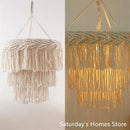 GobekUsa Boho Macrame Ceiling Pendant Light Cover for Home Bedroom Chandeliers