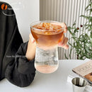 GobekUsa Glass Drink Cup Set for Home Cafe Bar Heat Insulation Juice Tea Transparent