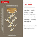 GobekUsa Gold LED Butterfly Pendant Lights for Home Staircase, Living Room, Bedroom Chandeliers
