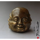 GobekUsa Bronze Four Faces Buddha Head Statue - Emotive Life-like Artwork