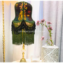 GobekUsa Boho Bird Floral Jacquard Tasseled Lampshade - Maximalist Style