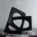 GobekUsa Geometric Cross Square Ring Sculpture White - Home Decor Ornament