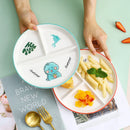 GobekUsa Kids Cartoon Grid Plate - Fun & Functional Divider Dish for Breakfast & Snacks