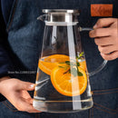 GobekUsa Glass Pitcher - Large Heat-Resistant Borosilicate Jug with Stainless Steel Lid