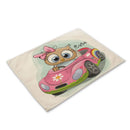 GobekUsa Cute Owl Animal Placemat Music Bird Kitchen Dining Table Mats Coaster Bowl Cup Mat