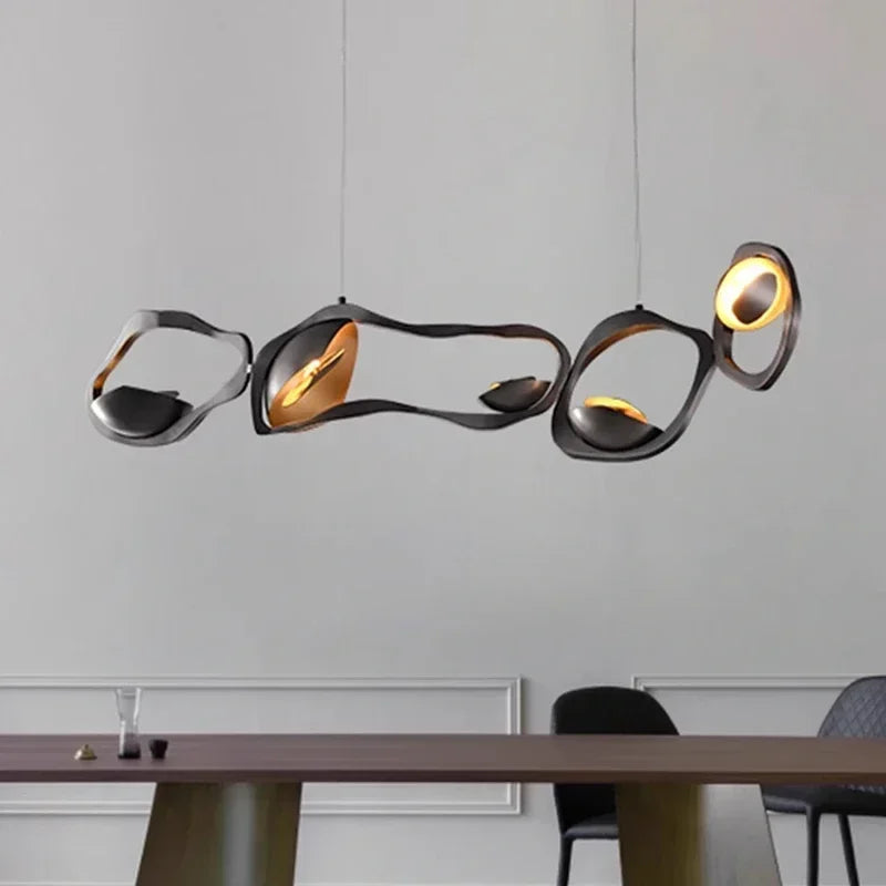 Modern Crystal Linear Pendant Light in Painted Iron, photo 5 of 8